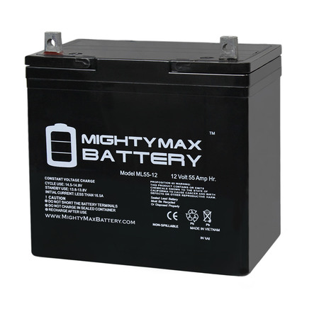MIGHTY MAX BATTERY 12 Volt 55 Ah Sealed Lead Acid AGM Battery Replaces Kinetik HC1200 ML55-1219111